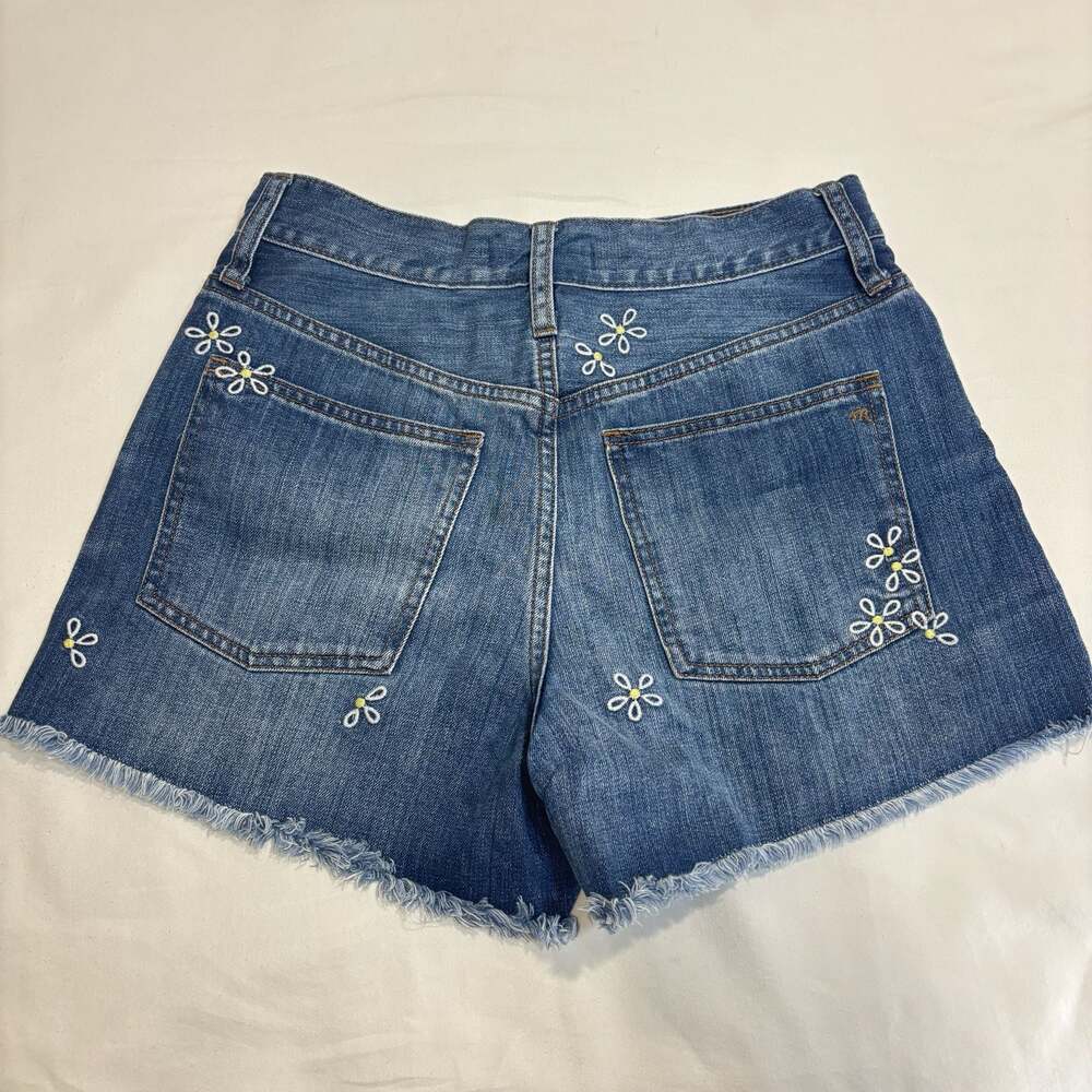 Madewell The Perfect Jean Short Daisy Embroidered Denim Shorts Size 27 - Picture 2 of 5
